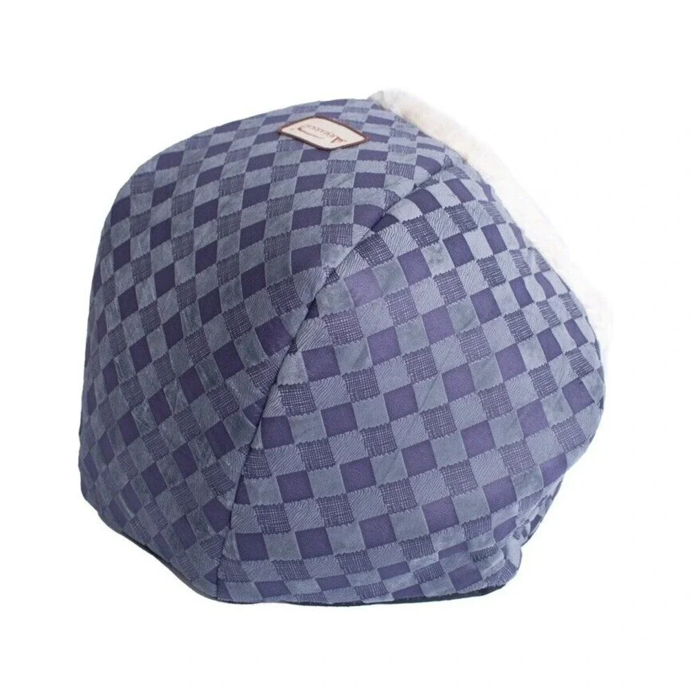 Armarkat‎ Cuddle Cave Dog Cat Pet Bed Purple Checkered Small